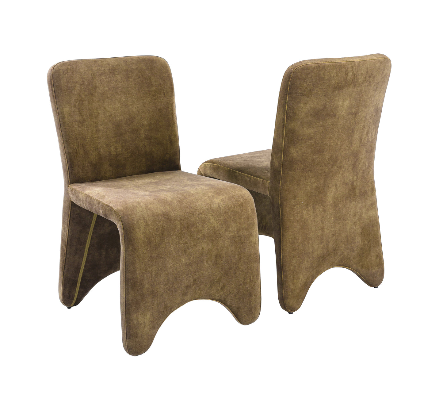 Modrest Ditka Modern Camel Velvet Dining Chair