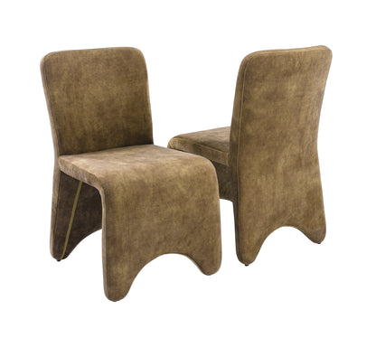 Modrest Ditka Modern Camel Velvet Dining Chair