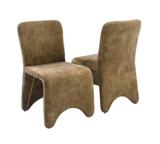 Modrest Ditka Modern Camel Velvet Dining Chair