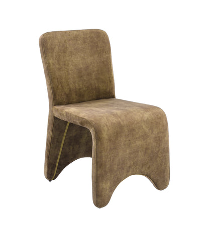 Modrest Ditka Modern Camel Velvet Dining Chair