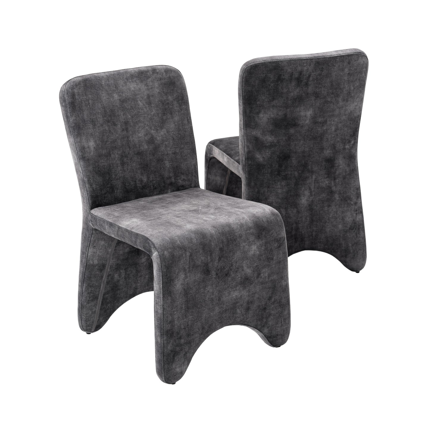 Modrest Ditka Modern Grey Velvet Dining Chair