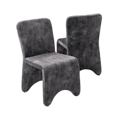 Modrest Ditka Modern Grey Velvet Dining Chair