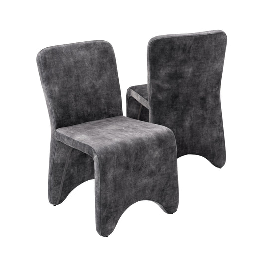 Modrest Ditka Modern Grey Velvet Dining Chair