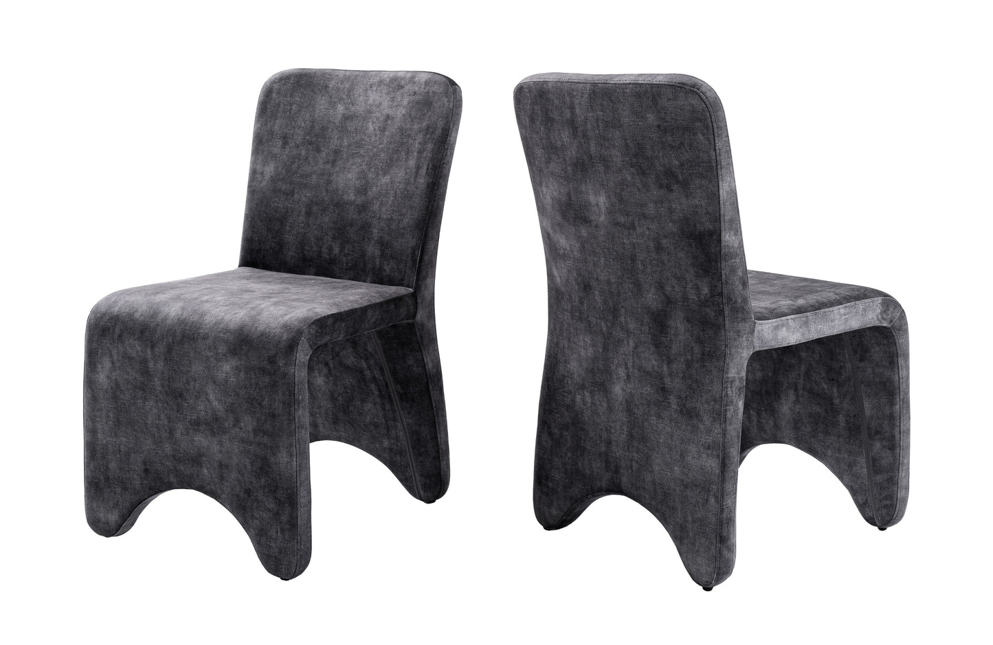 Modrest Ditka Modern Grey Velvet Dining Chair