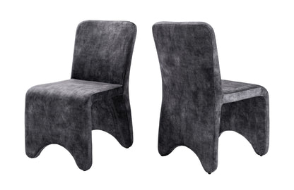 Modrest Ditka Modern Grey Velvet Dining Chair