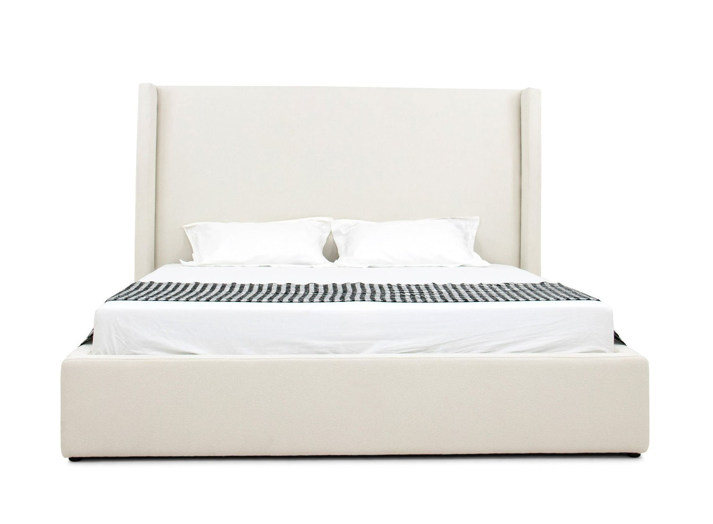 Modrest Byrne Modern Off White Fabric Bed