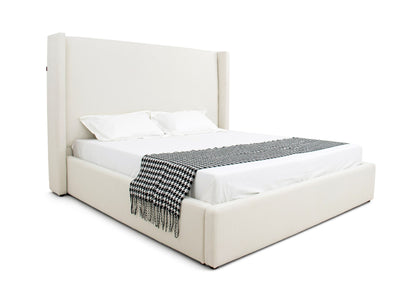 Modrest Byrne Modern Off White Fabric Bed