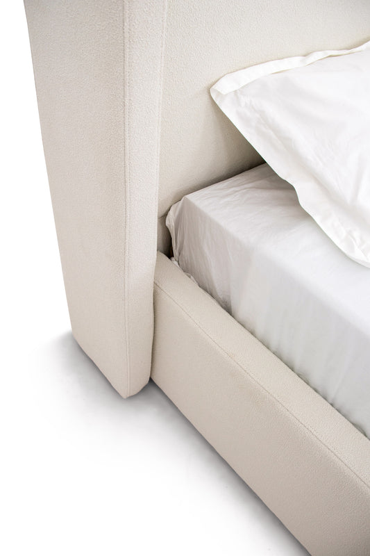 Modrest Byrne Modern Off White Fabric Bed