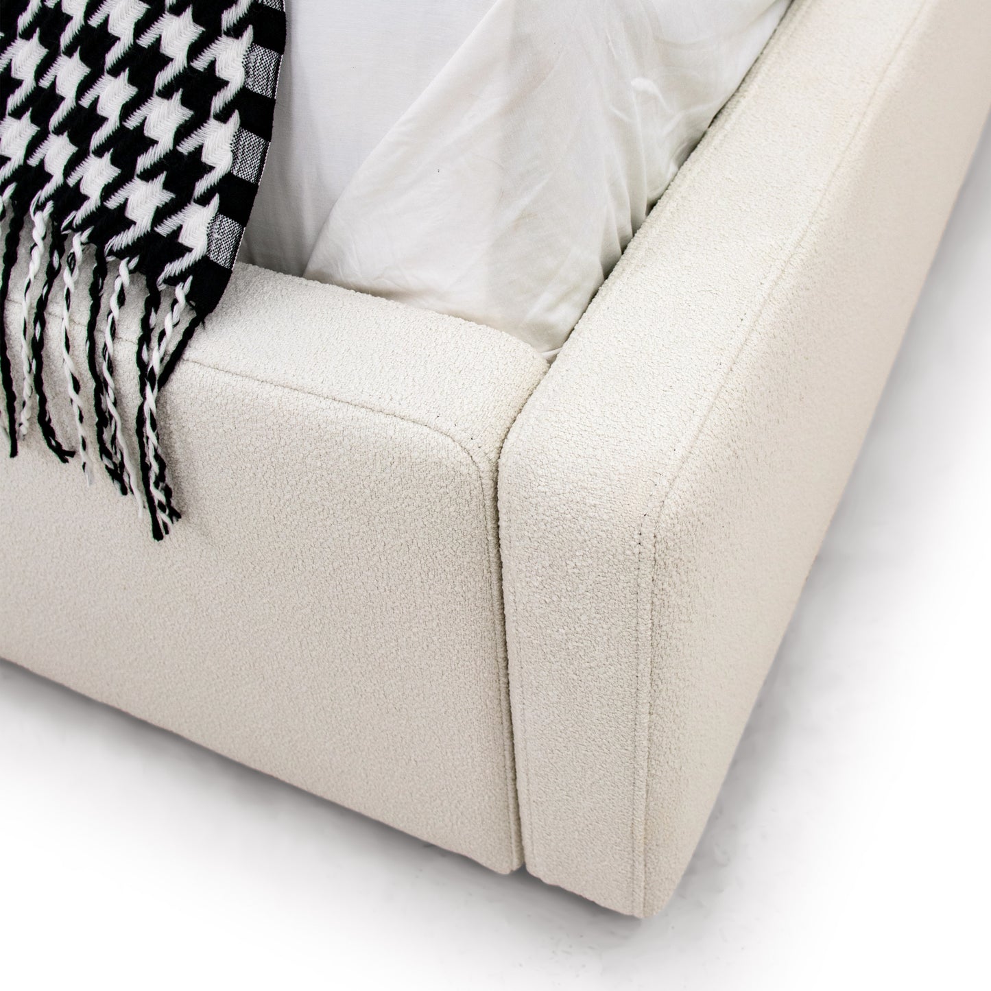 Modrest Byrne Modern Off White Fabric Bed