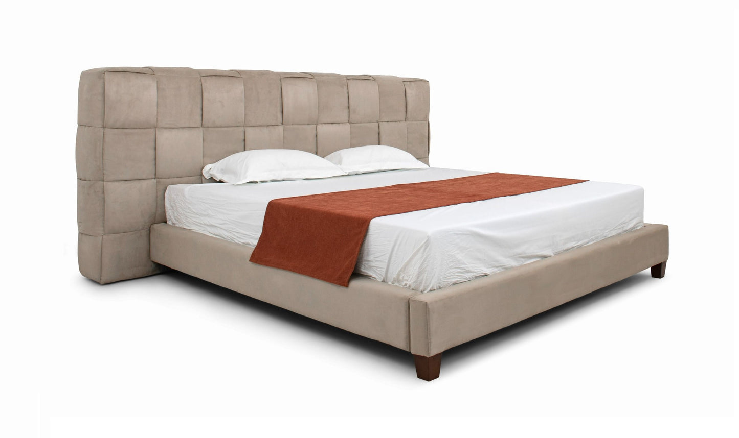 Modrest McKamey Modern Beige Fabric Bed