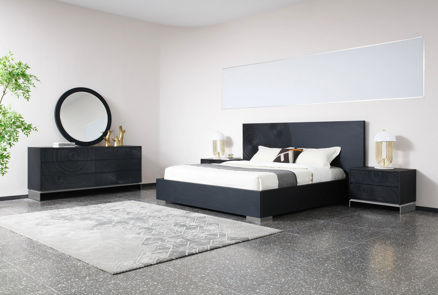 Lamod Cirque Modern Black Ash Bed