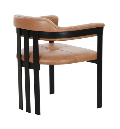 Modrest Hazen Modern Camel Leather Black Iron Dining Chair