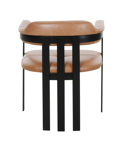 Modrest Hazen Modern Camel Leather Black Iron Dining Chair