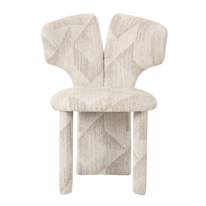 Modrest Masuda Modern Beige Pattern Fabric Dining Chair