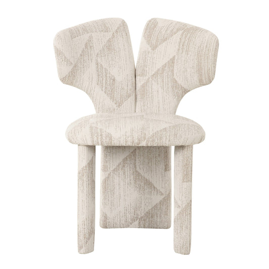 Modrest Masuda Modern Beige Pattern Fabric Dining Chair