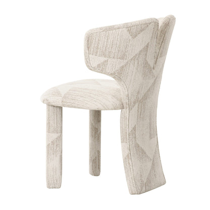 Modrest Masuda Modern Beige Pattern Fabric Dining Chair