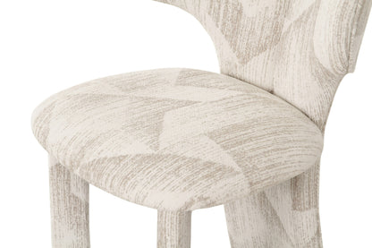 Modrest Masuda Modern Beige Pattern Fabric Dining Chair