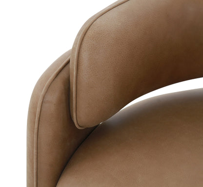 Modrest Tioga Modern Brown Leather Accent Chair