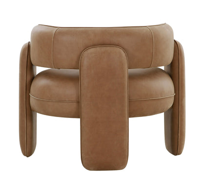 Modrest Tioga Modern Brown Leather Accent Chair