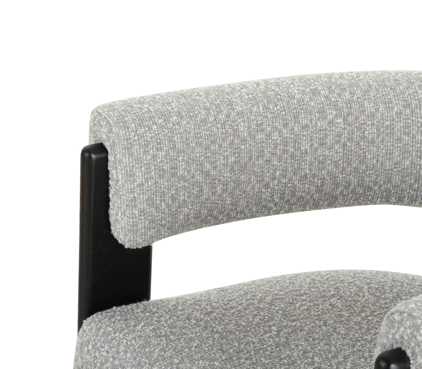 Modrest Kenmare Modern Light Grey Fabric Black Dining Chair