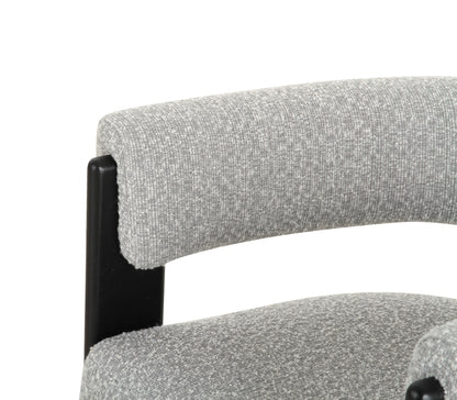 Modrest Kenmare Modern Light Grey Fabric Black Dining Chair
