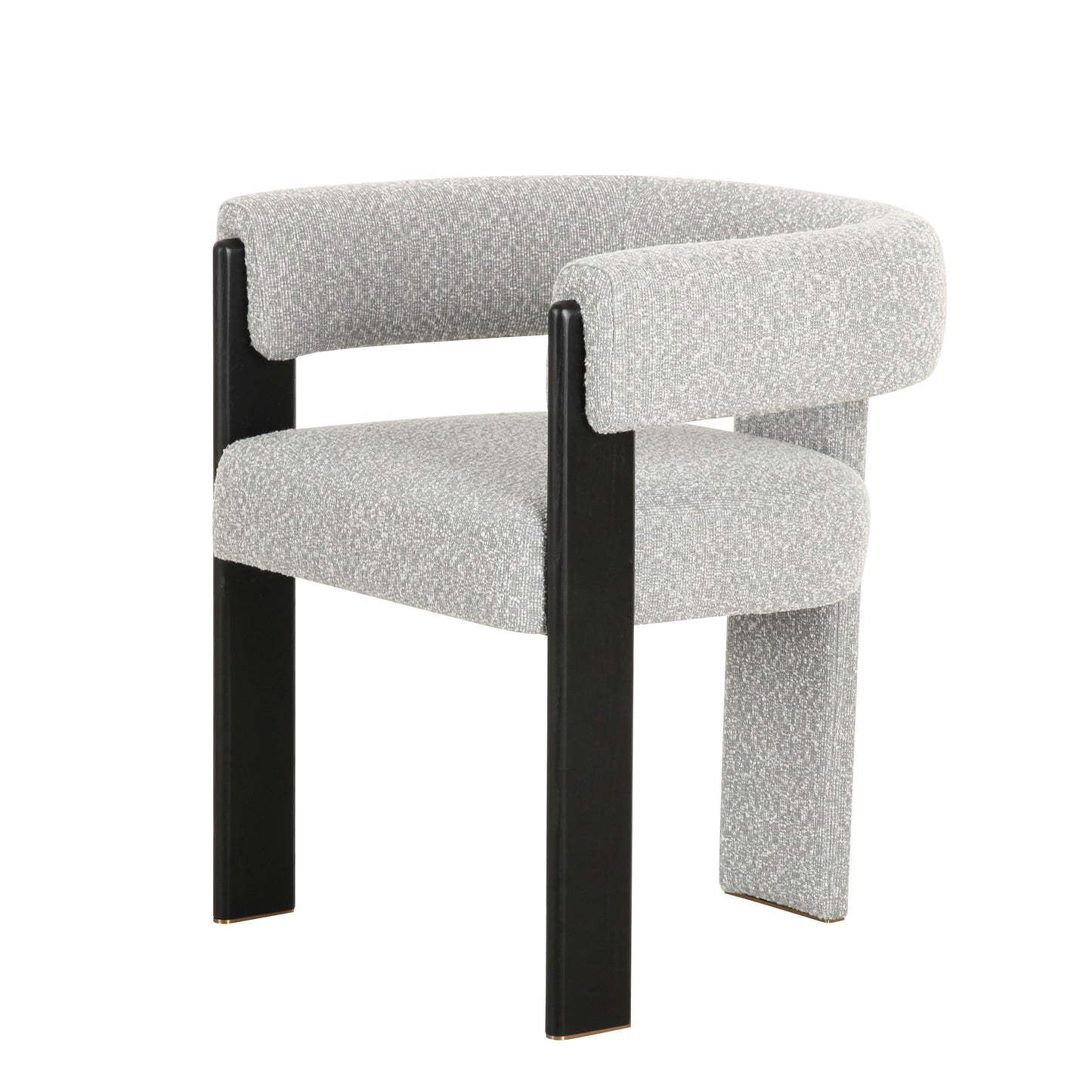 Modrest Kenmare Modern Light Grey Fabric Black Dining Chair