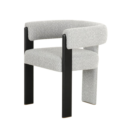 Modrest Kenmare Modern Light Grey Fabric Black Dining Chair