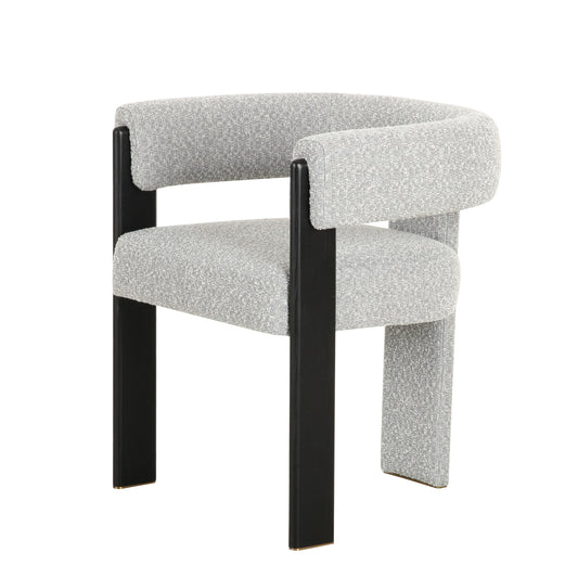 Modrest Kenmare Modern Light Grey Fabric Black Dining Chair