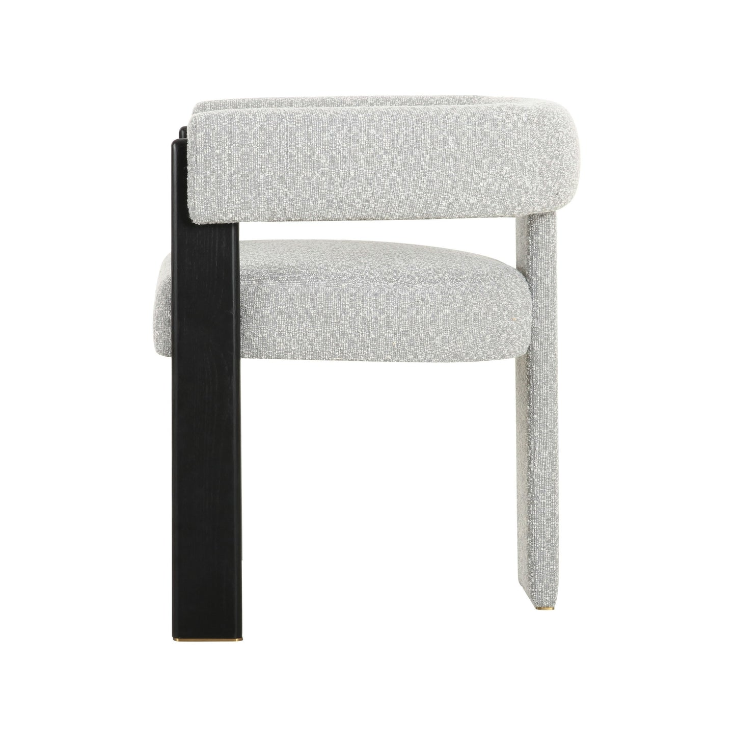 Modrest Kenmare Modern Light Grey Fabric Black Dining Chair