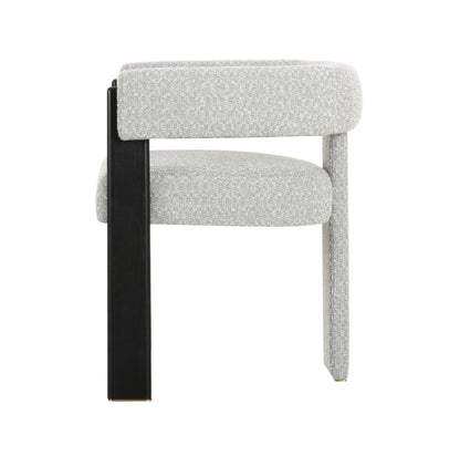 Modrest Kenmare Modern Light Grey Fabric Black Dining Chair