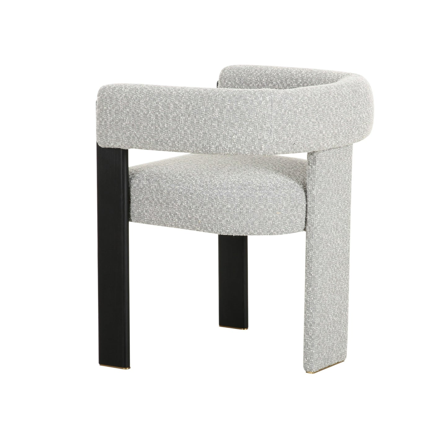 Modrest Kenmare Modern Light Grey Fabric Black Dining Chair