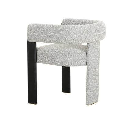 Modrest Kenmare Modern Light Grey Fabric Black Dining Chair