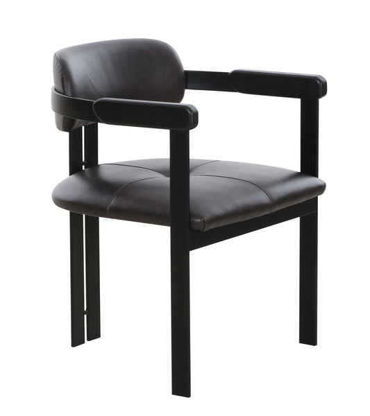 Modrst Aneta Modern Dark Brown Leather Black Dining Chair