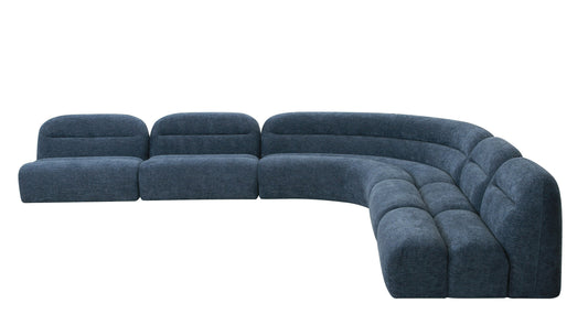 Divani Casa Forman Modern Blue Fabric Modular Sectional Sofa