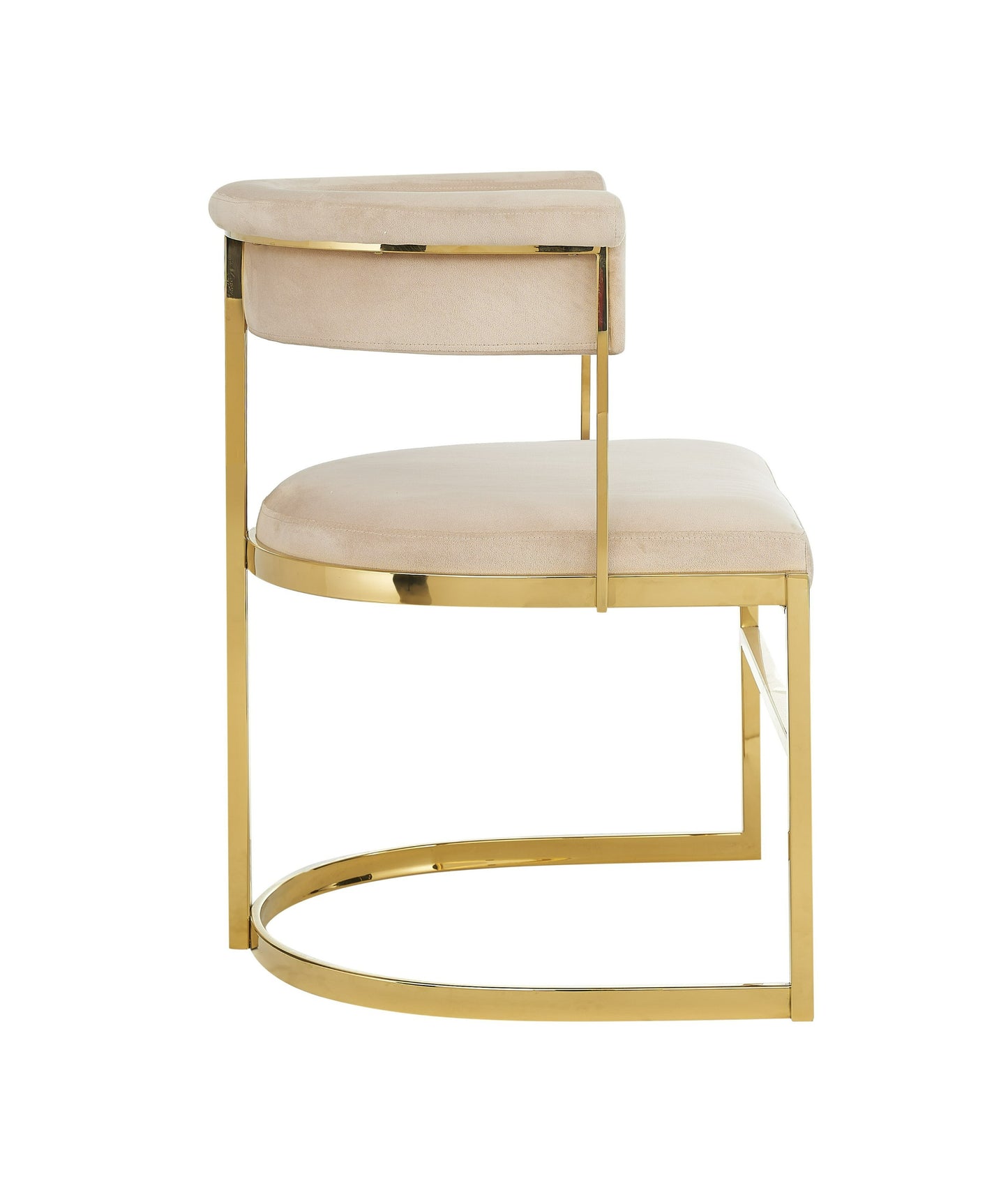 Modrest Munith Modern Beige Velvet Gold Dining Chair