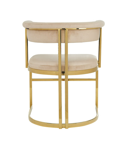 Modrest Munith Modern Beige Velvet Gold Dining Chair
