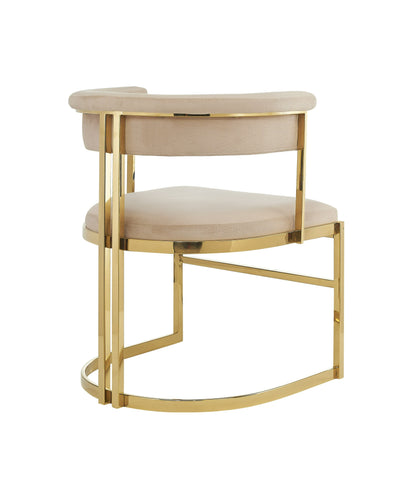Modrest Munith Modern Beige Velvet Gold Dining Chair