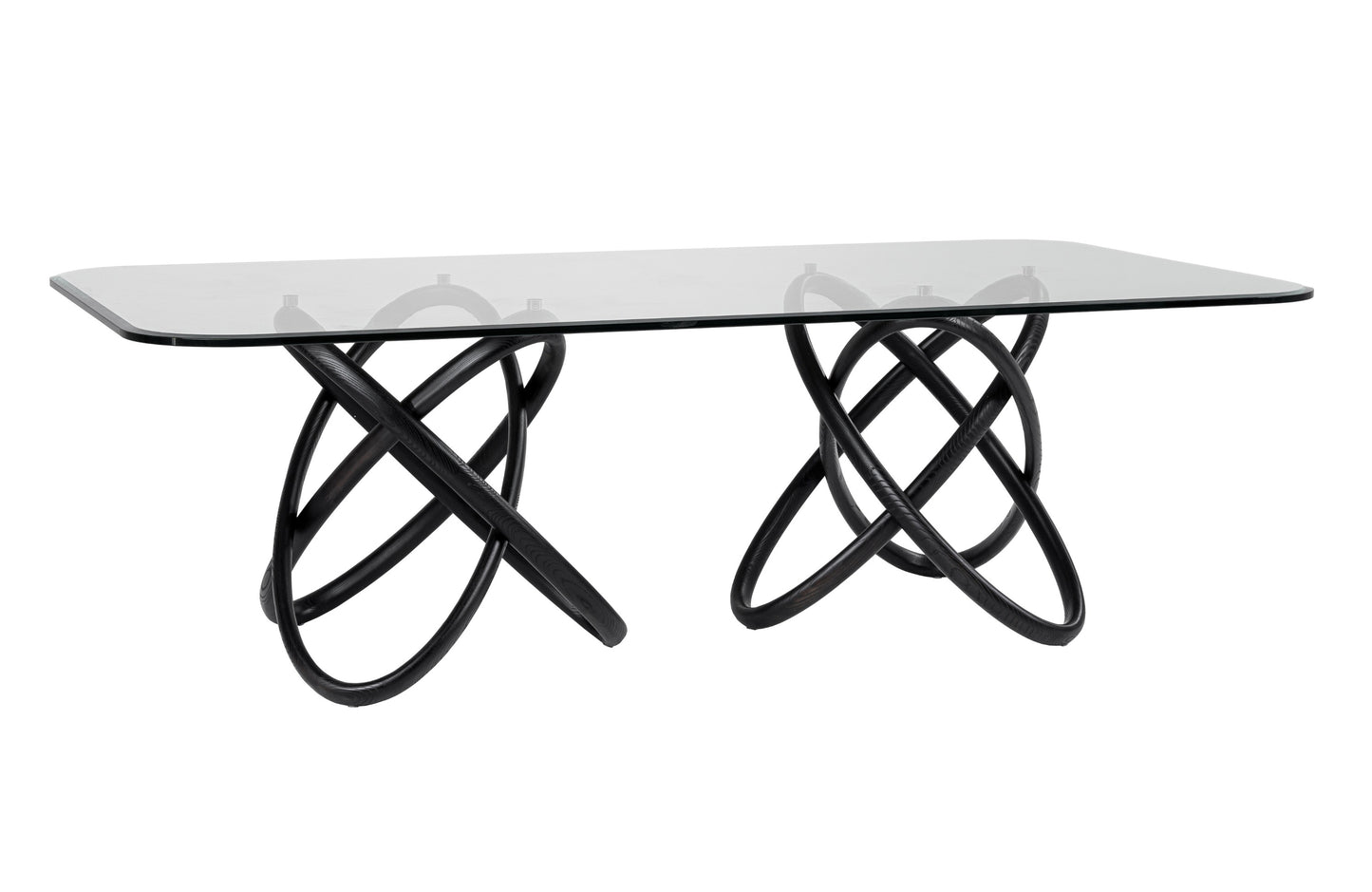 Modrest Mason Modern Glass and Black Ash Dining Table