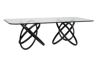 Modrest Mason Modern Glass and Black Ash Dining Table