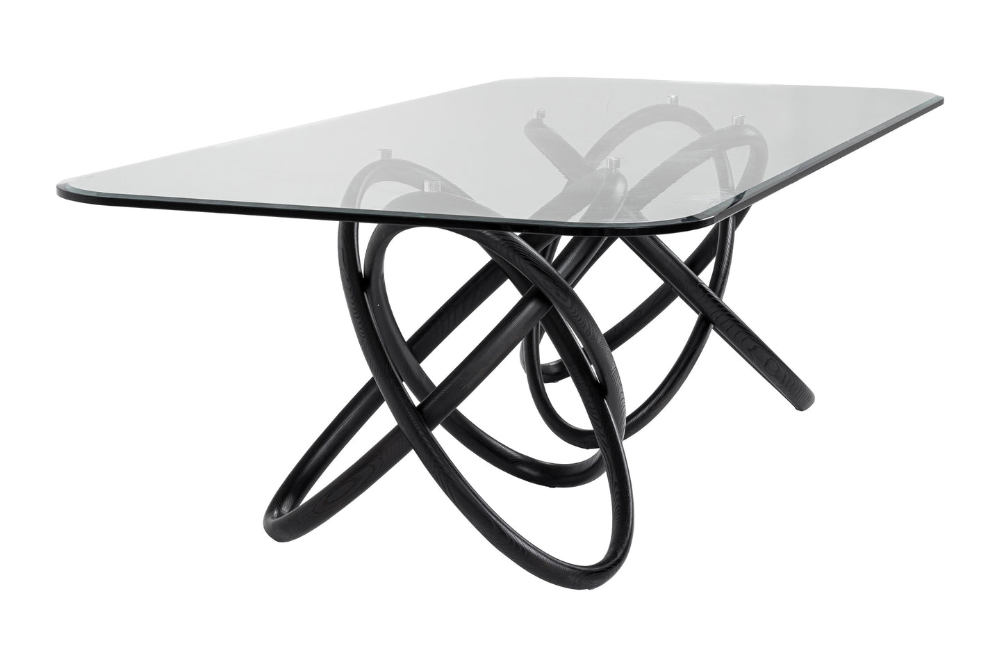 Modrest Mason Modern Glass and Black Ash Dining Table