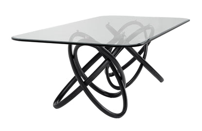 Modrest Mason Modern Glass and Black Ash Dining Table