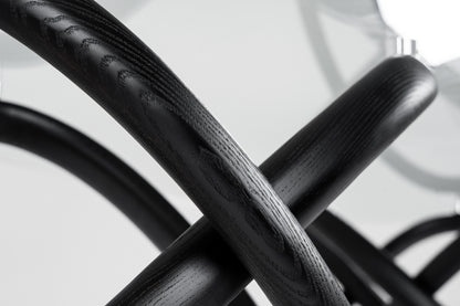Modrest Mason Modern Glass and Black Ash Dining Table