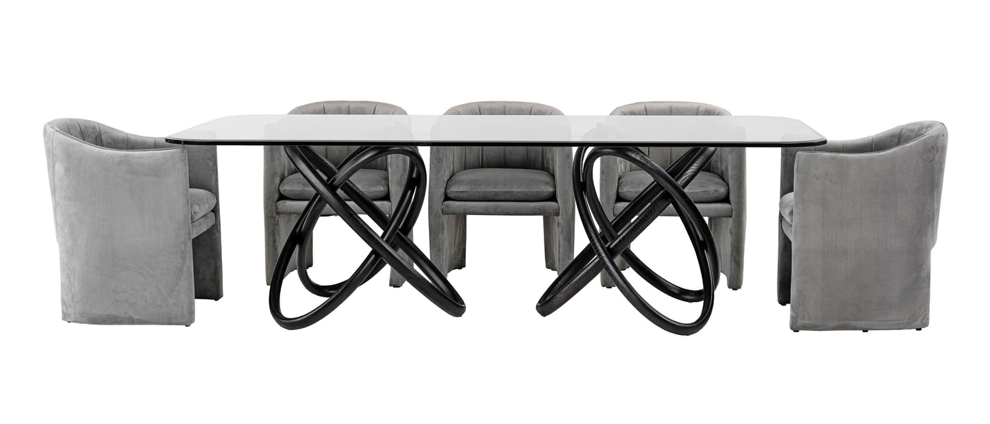 Modrest Mason Modern Glass and Black Ash Dining Table