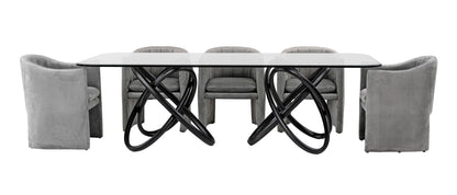 Modrest Mason Modern Glass and Black Ash Dining Table