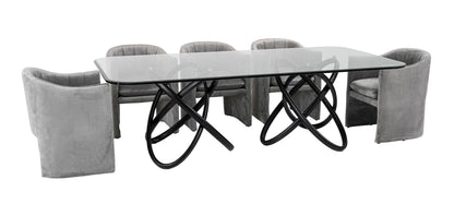Modrest Mason Modern Glass and Black Ash Dining Table