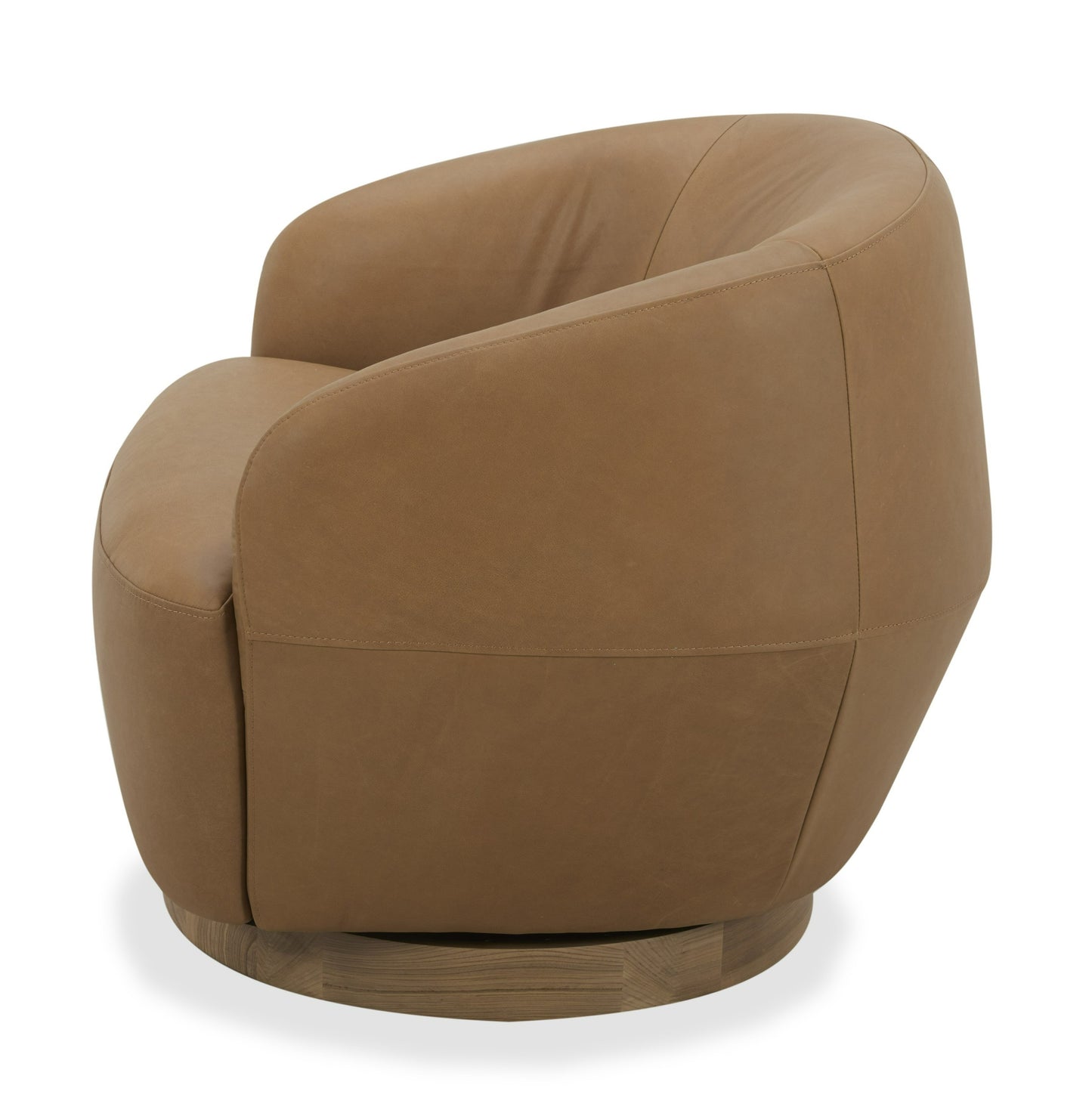 Divani Casa Agatha Modern Tan Leather Swivel Accent Chair