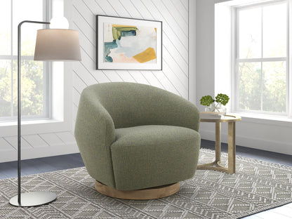 Divani Casa Agatha Modern Hemp Fabric Swivel Accent Chair