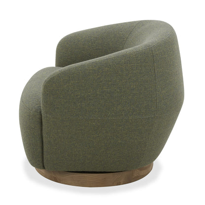 Divani Casa Agatha Modern Hemp Fabric Swivel Accent Chair
