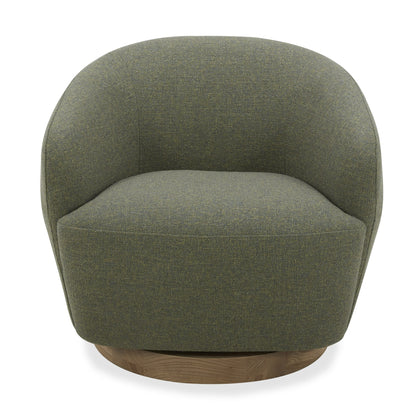 Divani Casa Agatha Modern Hemp Fabric Swivel Accent Chair