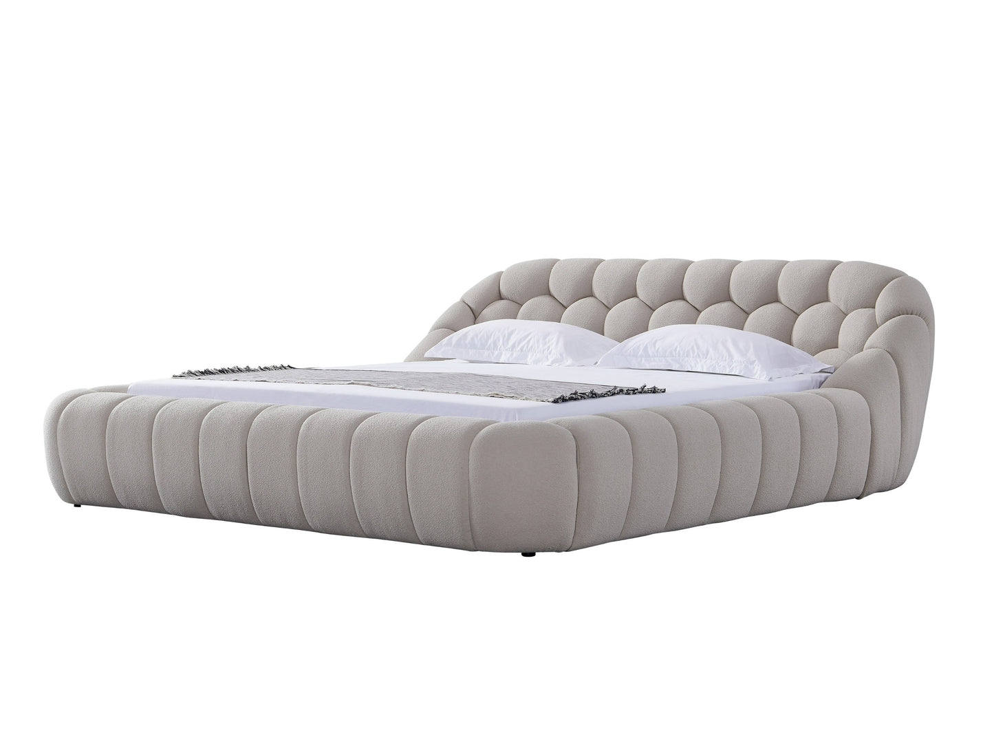 Divani Casa Yolonda Modern Beige Fabric Bed